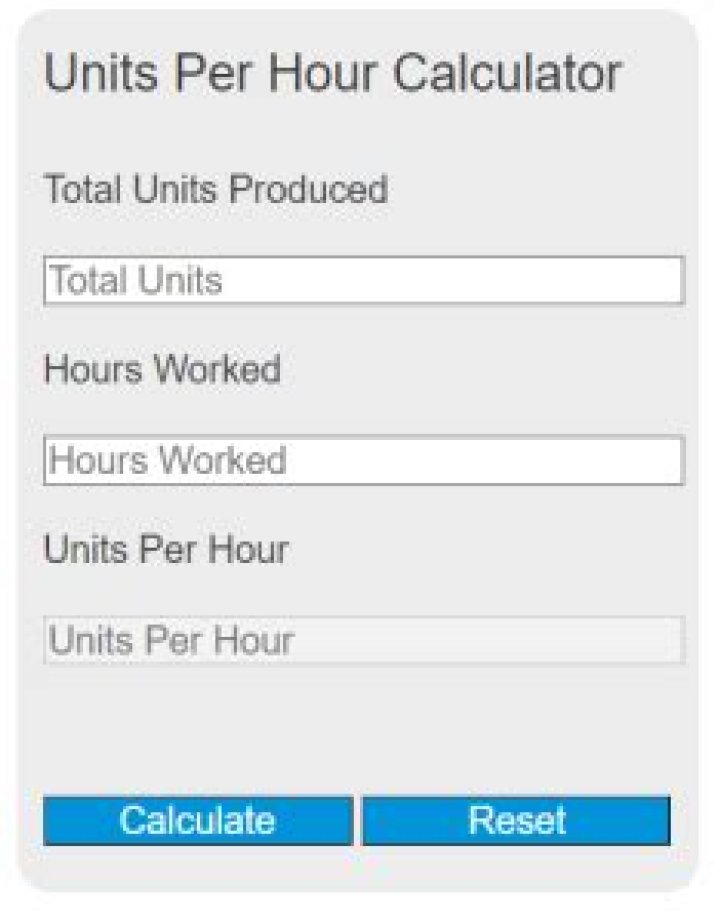 How do you calculate units per hour?